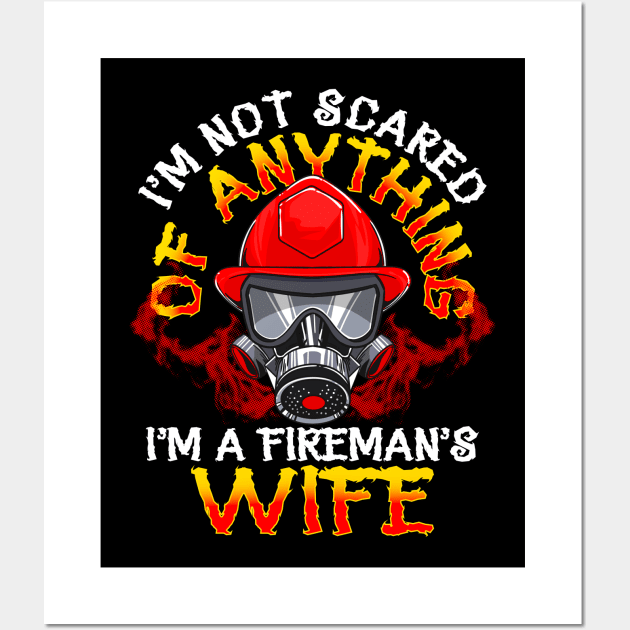 Halloween Shirts for Firefighter Wife Funny Firefighter's Wife Gift Wall Art by Kibria1991